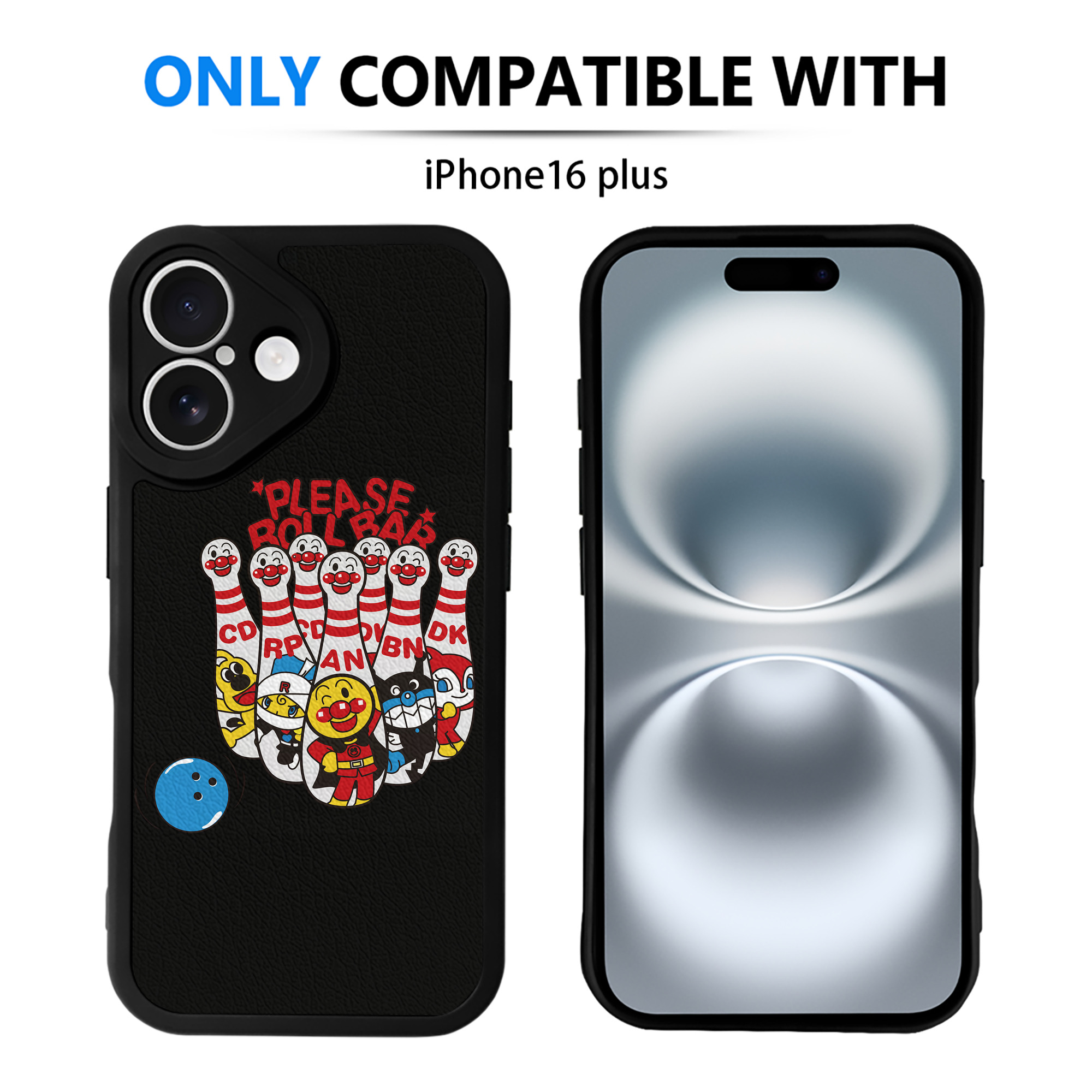 （画像用） アンパンマン Anpanman 【iPhone 16シリーズ対応】シリコンスマホケース（レザー調） 材質：シリコン